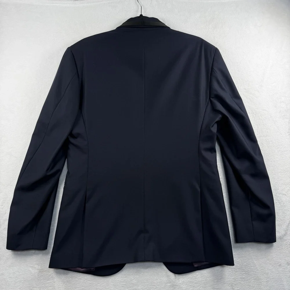 Indochino Tuxedo Blazer Mens 40R Navy Black Shawl Lapel Satin Trim Coat Opera